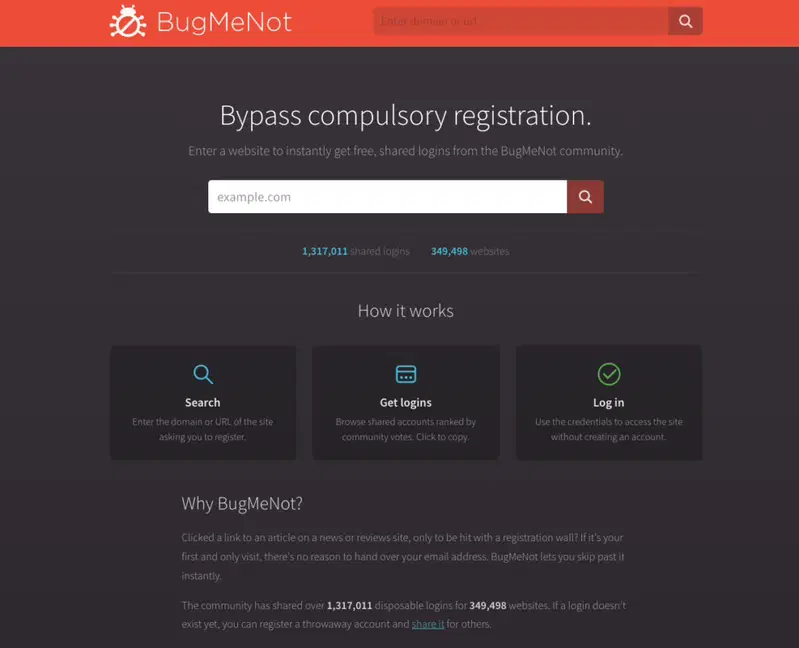 BugMeNot
