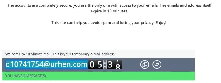 Trashmail Anbieter 10minute Mail