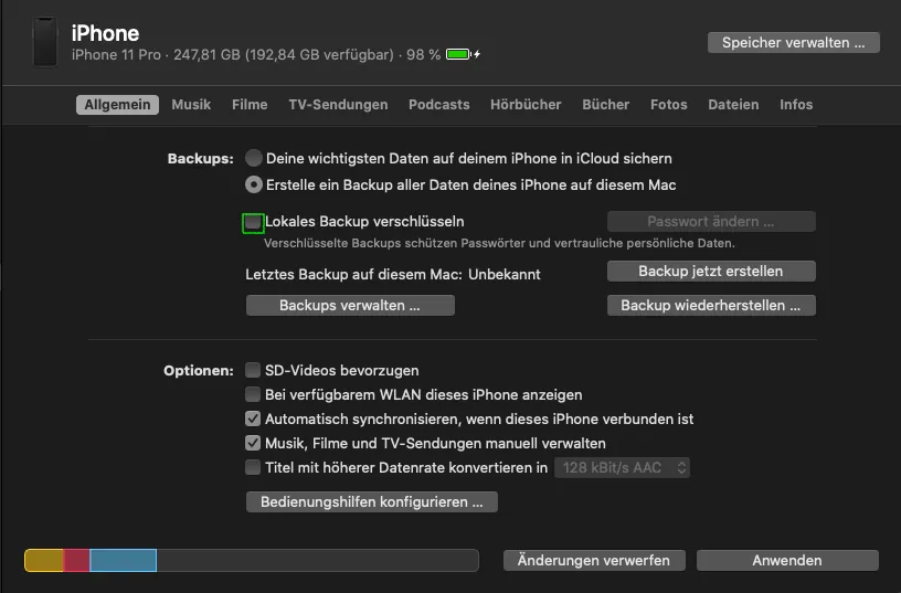 iPhone Backup